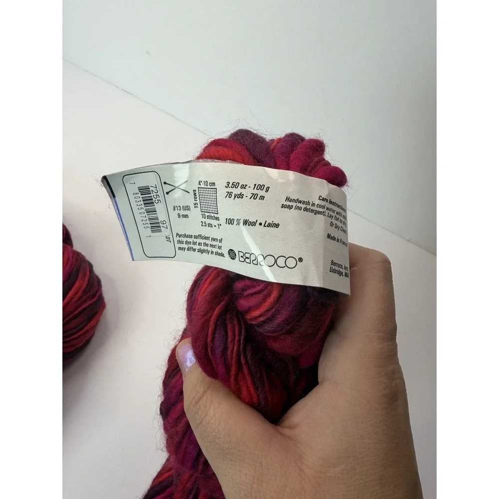 Berroco Hip-Hop Super Bulky Lot Of‎ 2 Pink Purple 100% Wool 100g Each